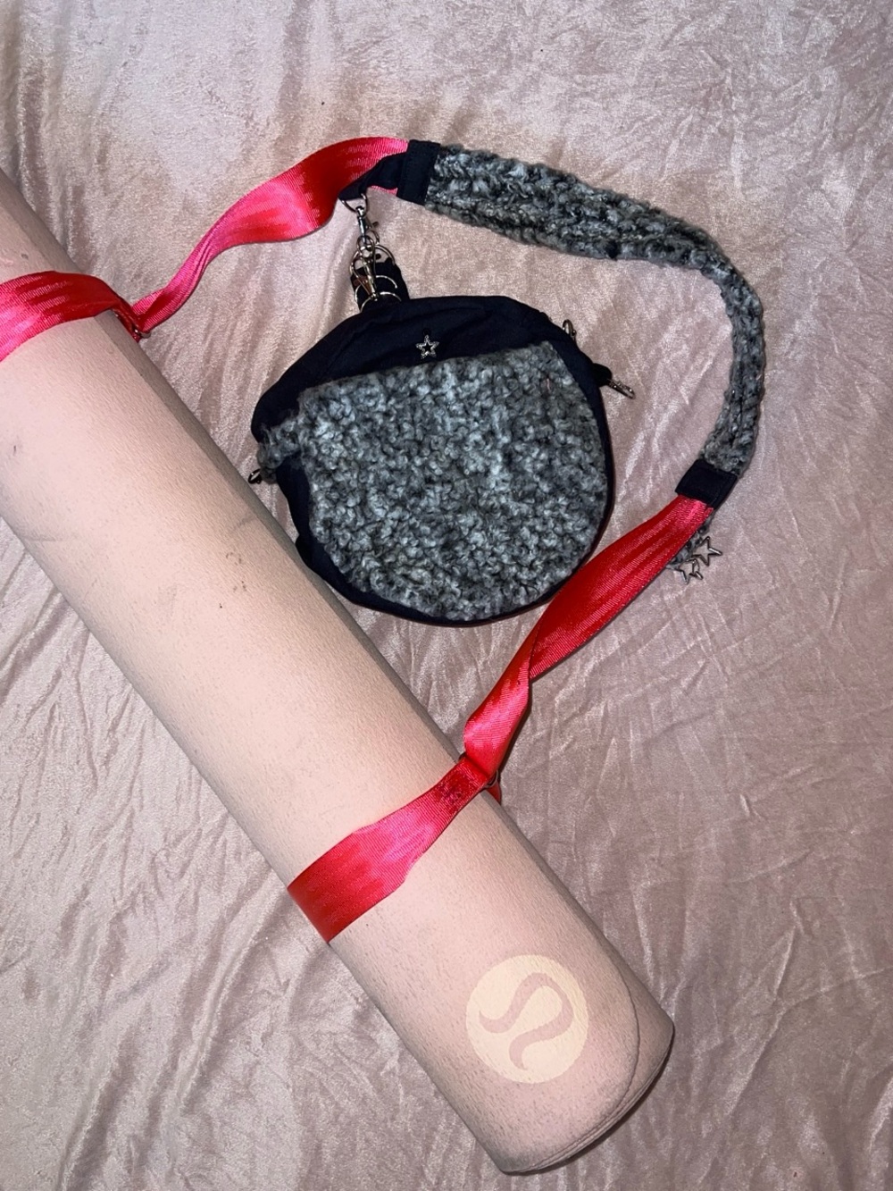 Yoga mat leash strap Pilates with mini bag